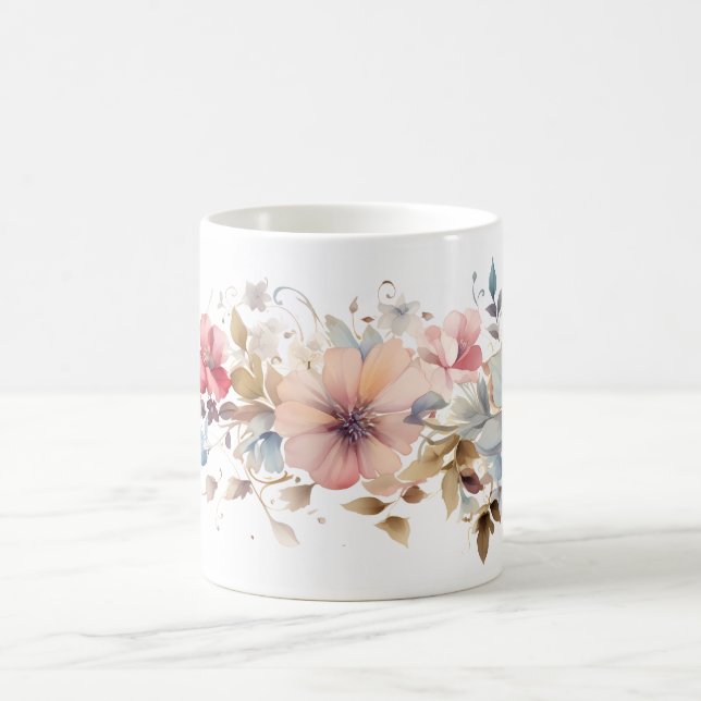 Minimalistisk blomdekoration kaffemugg (Center)