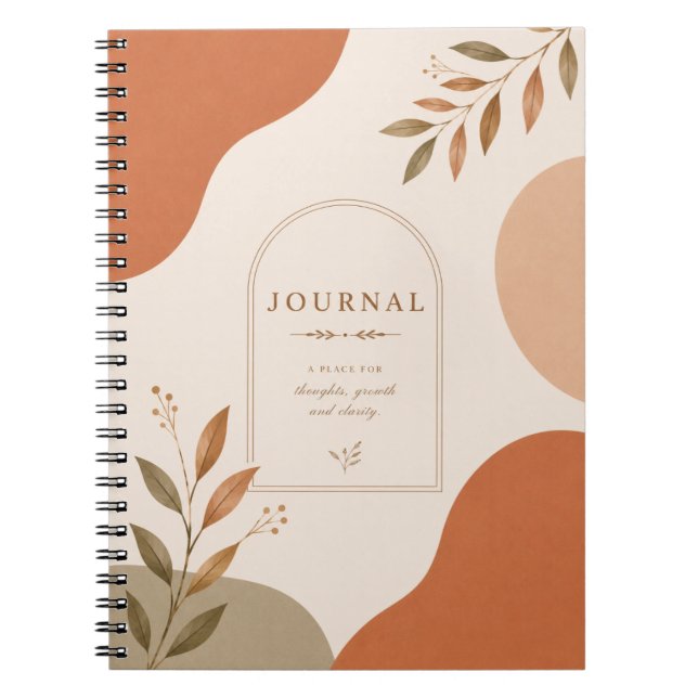 Minimalistisk blomjournal | Neutral anteckningsbok (Framsidan)