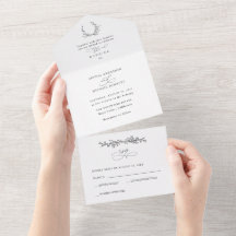 Minimalistisk blomlinjekonst Bröllop Allt-i-ett