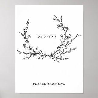 Minimalistisk blomlinjekonst presentfavoriter skyl poster