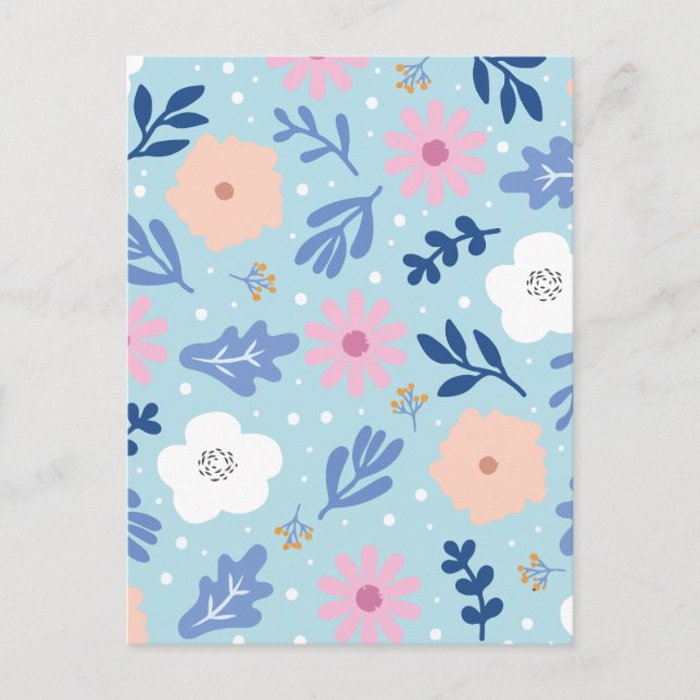Minimalistisk blomma helg vykort (Framsida)