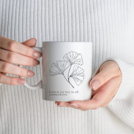 Minimalistisk Blomma | Inspirerande Uppriktig Cita Kaffemugg