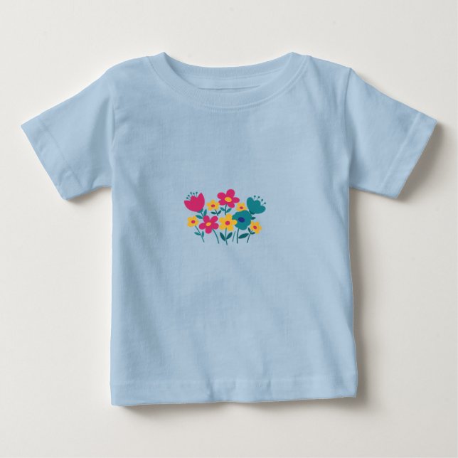 minimalistisk blomma  t shirt (Framsida)