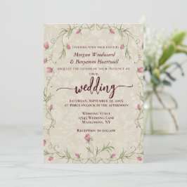 Minimalistisk blommande pastell accentbakgrund inbjudningar