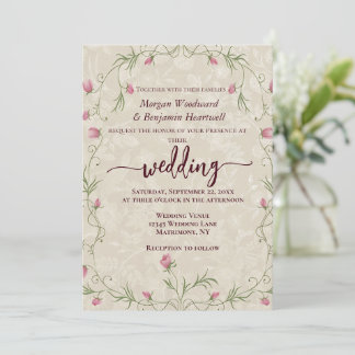 Minimalistisk blommande pastell accentbakgrund inbjudningar