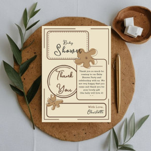 Minimalistisk Blommig Bebis Baby Shower Tack Kort