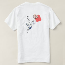 Minimalistisk blommig linjekonst T-shirt