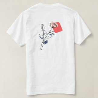 Minimalistisk blommig linjekonst T-shirt