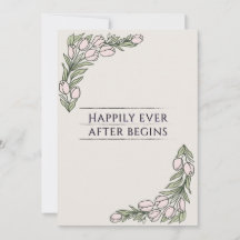 Minimalistisk Blommig Rustik Bröllopsinbjudan