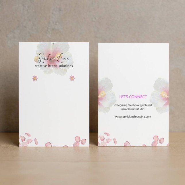 Minimalistisk blommig smyckeskyltkortmall visitkort (Floral Jewelry Display Card)