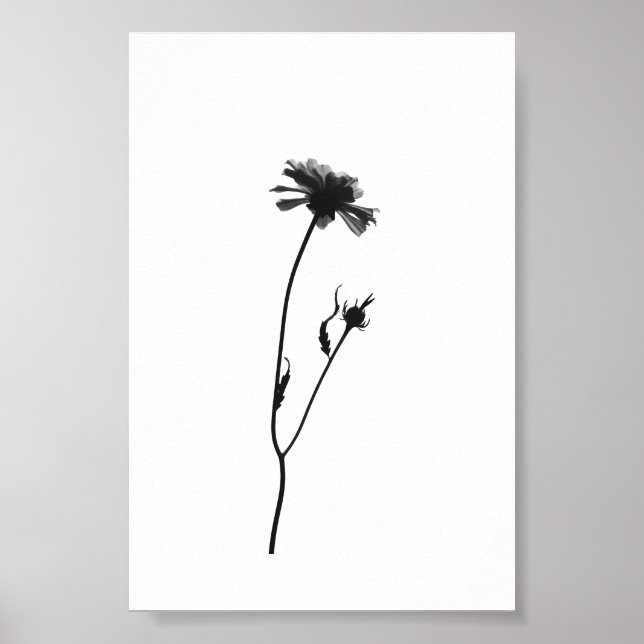 Minimalistisk Blommigt av Bläck-blomman i Abstrakt Poster (Framsidan)