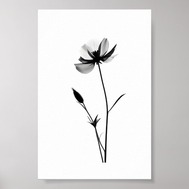 Minimalistisk Blommigt av Bläck-blomman i Abstrakt Poster (Framsidan)