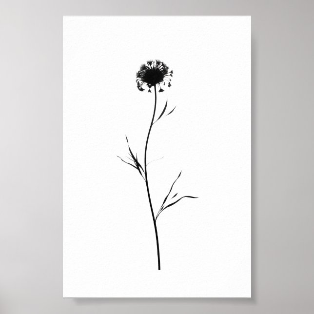 Minimalistisk Blommigt av Bläck-blomman i Abstrakt Poster (Framsidan)
