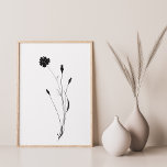 Minimalistisk Blommigt av Bläck-blomman i Abstrakt Poster<br><div class="desc">Minimalistisk Blommigt av Bläck Flower Abstrakt Art i Black Wall Art Poster</div>