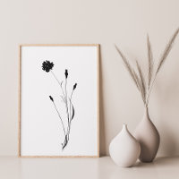 Minimalistisk Blommigt av Bläck-blomman i Abstrakt