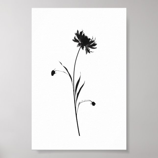 Minimalistisk Blommigt av Bläck-blomman i Abstrakt Poster (Framsidan)