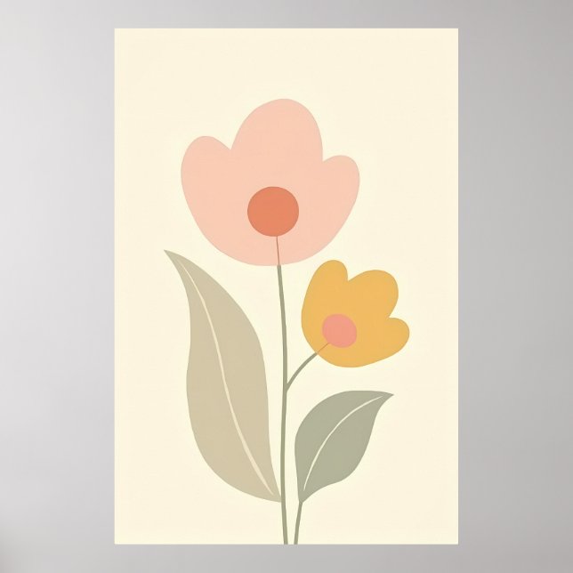 Minimalistisk Blommigt av Boho-Abstrakt Poster (Framsidan)