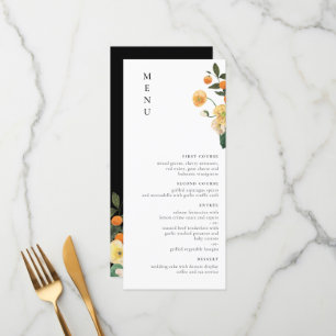 Minimalistisk Blommigt av Citrus Orange Meny