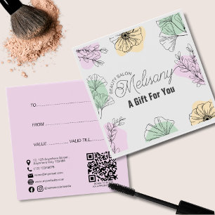 Minimalistisk Blommigt av modern Rosa Guld Grönt Fyrkantigt Visitkort