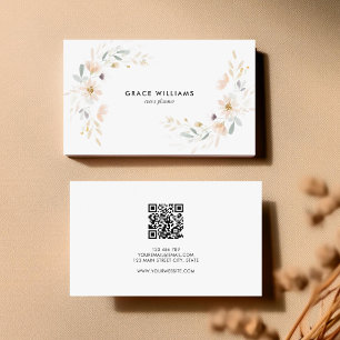 Minimalistisk Blommigt av vattenfärg Visitkort