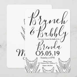 Minimalistisk Blommigt Botany Flower Line Art Bröl Inbjudningar