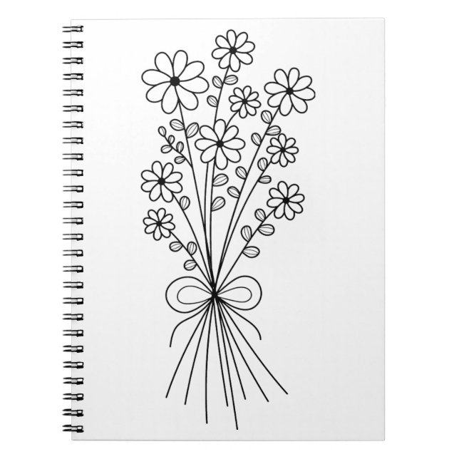 Minimalistisk Blommigt Bouquet Anteckningsbok (Framsidan)