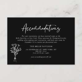 Minimalistisk Blommigt Bouquet Black-logi Tilläggskort