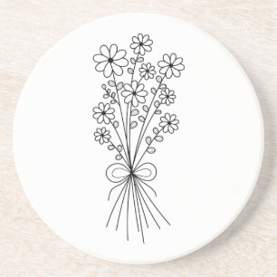 Minimalistisk Blommigt Bouquet Underlägg