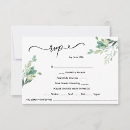 Minimalistisk blommigt bröllop OSA kort