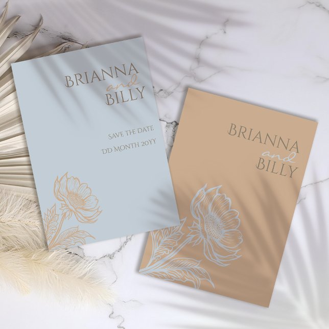 Minimalistisk Blommigt Bröllop spara datum Datumet (Skapare uppladdad)