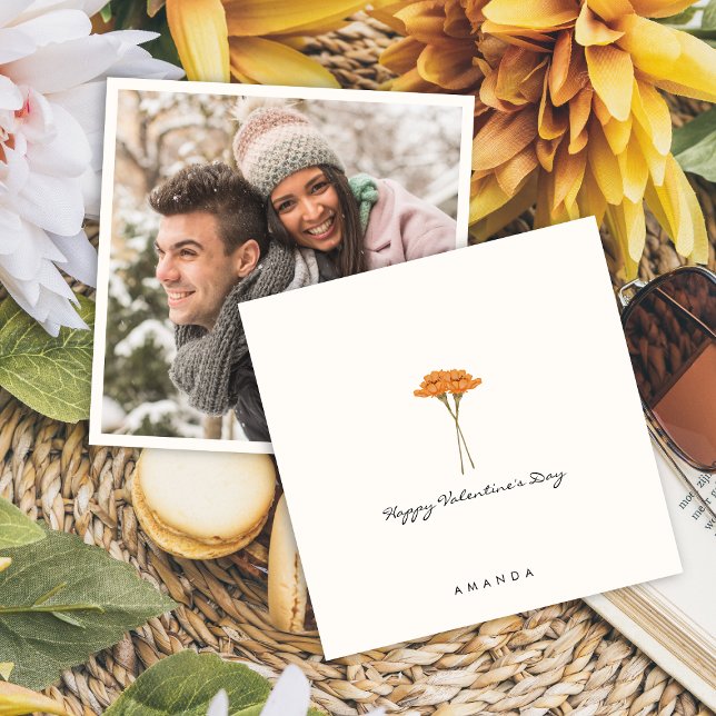 Minimalistisk Blommigt Cute Boykompis Valentinkort Inbjudningar (Skapare uppladdad)