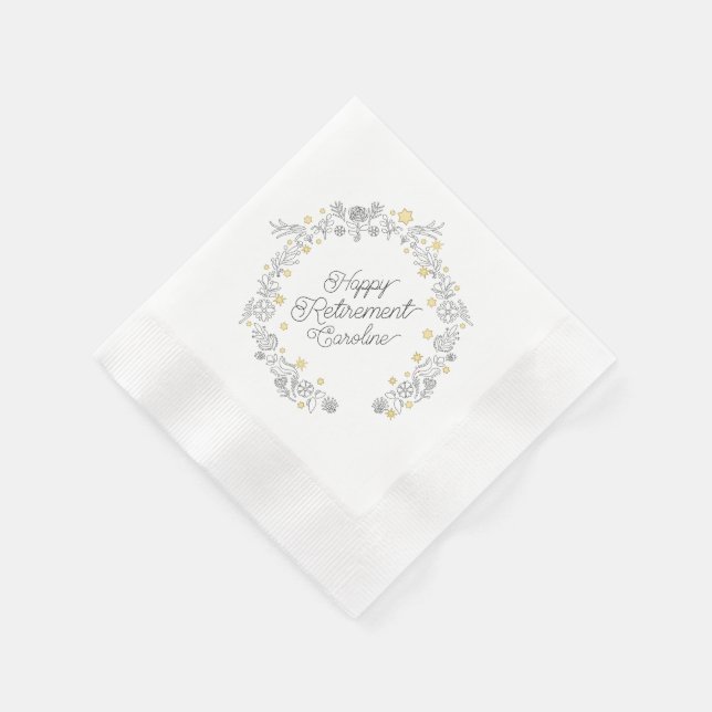 Minimalistisk Blommigt-dekor Pappersservett (Hörn)