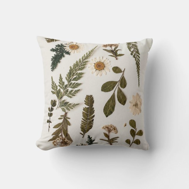 Minimalistisk Blommigt Dekorativ kudde (Framsida)