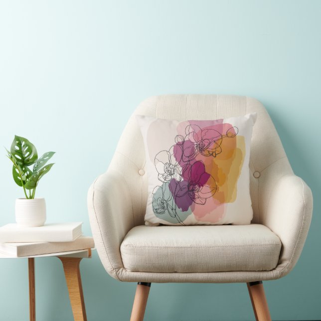 Minimalistisk Blommigt Dekorativ kudde - modern (Stol)