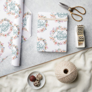 Minimalistisk Blommigt Eid Mubarak   Eid Gift Presentpapper