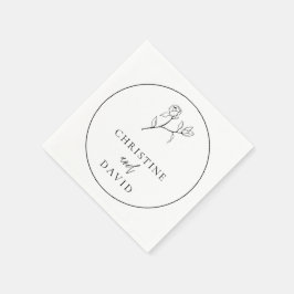 Minimalistisk Blommigt Elegant bröllop Pappersservett