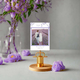 Minimalistisk Blommigt Ett par foto med nummer Bordsnummer