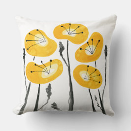 Minimalistisk Blommigt för Abstrakt av gulter Kudde