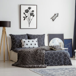 Minimalistisk Blommigt för Abstrakt i Bläck i svar Poster