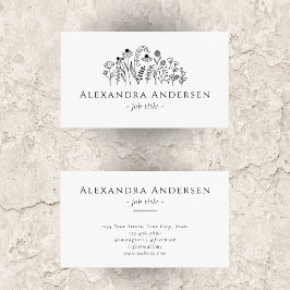 Minimalistisk Blommigt för enkla Wildblommor Visitkort