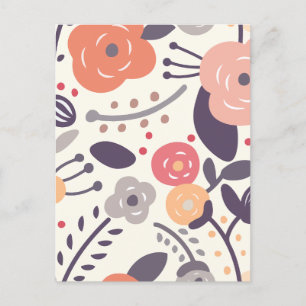 Minimalistisk blommigt helg vykort