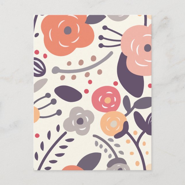 Minimalistisk blommigt helg vykort (Framsida)