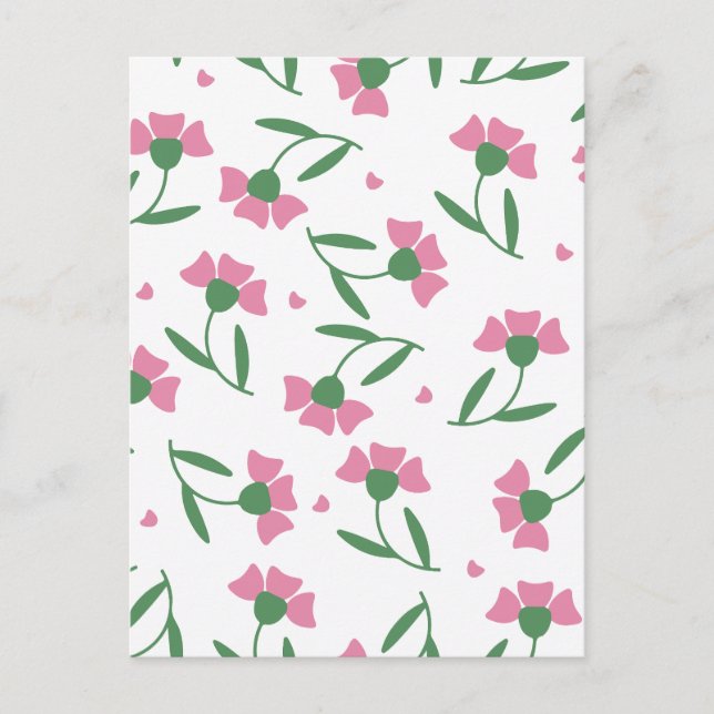 Minimalistisk blommigt helg vykort (Framsida)