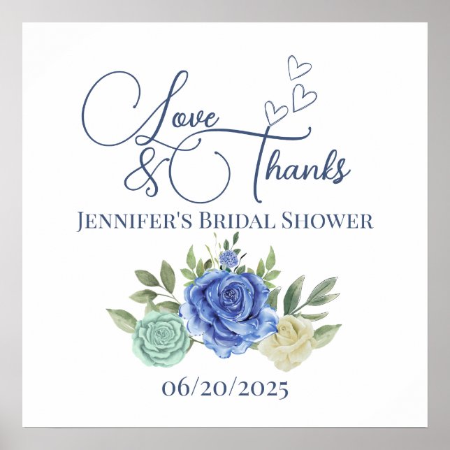 Minimalistisk blommigt kärlek och tacksam möhippa poster (Framsidan)