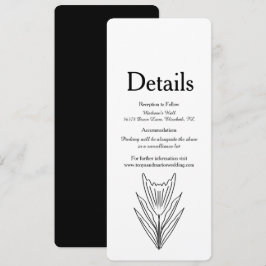 Minimalistisk Blommigt Line Art Botany Monokrome Inbjudningar