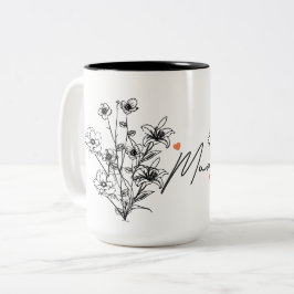 Minimalistisk Blommigt Mamma Mugg Gift