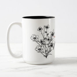 Minimalistisk Blommigt Mamma Mugg Gift