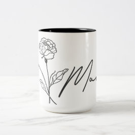 Minimalistisk Blommigt Mamma Mugg med hjärta