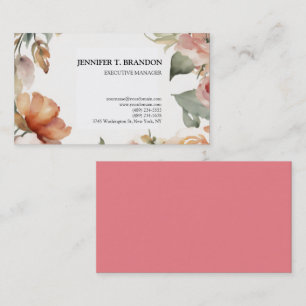 Minimalistisk Blommigt med oformaterad modern vatt Visitkort