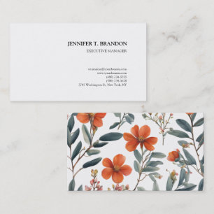 Minimalistisk Blommigt med oformaterad modern vatt Visitkort